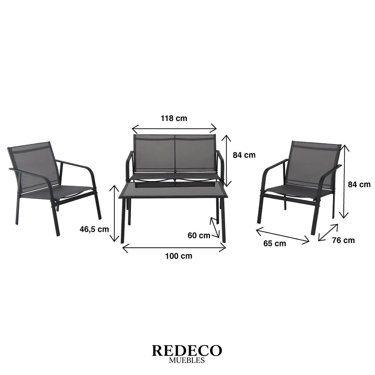 Juego de Terraza Aero 3 Sofás y 1 Mesa de Centro