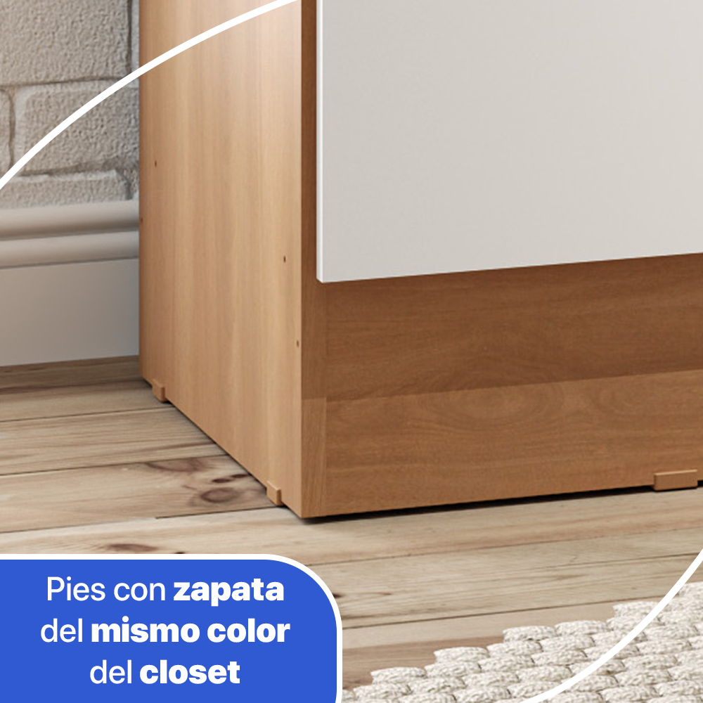 Clóset 4 Puertas Ambar Blanco-Canela