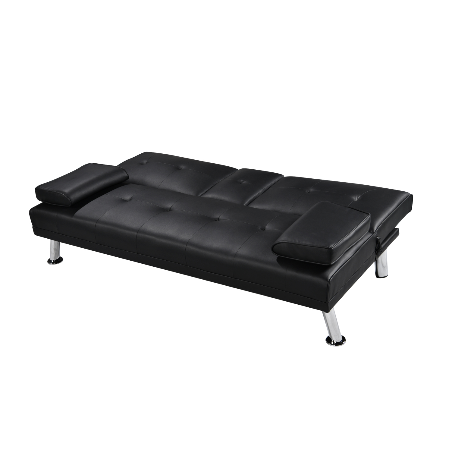 Sofa Cama Eco Cuero Negro