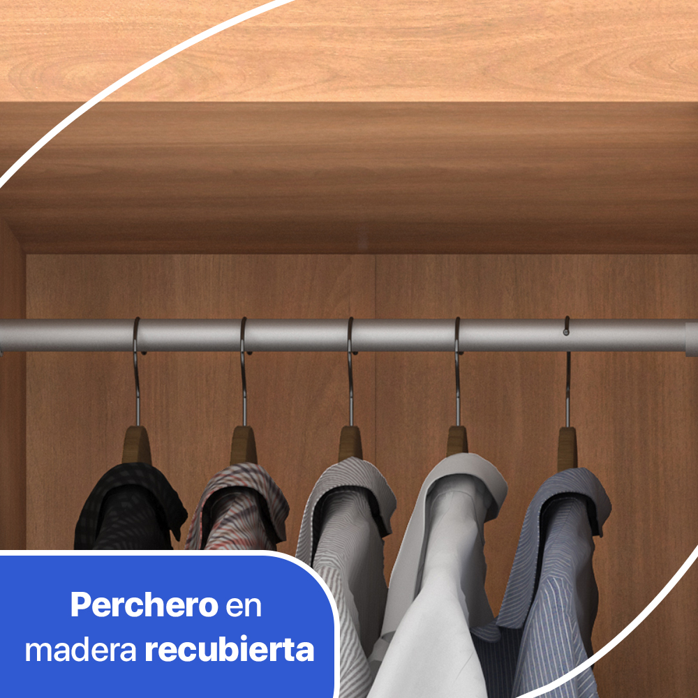 Clóset 4 Puertas Ambar Blanco-Canela